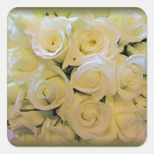 CREAMY WHITE ROSE WEDDING ENVELOPE SEAL STICKERS