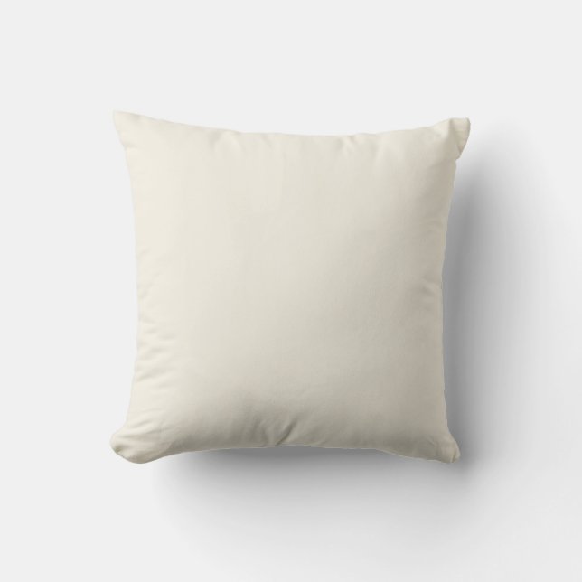 Creamy White Solid Colour Throw Pillow (Front)