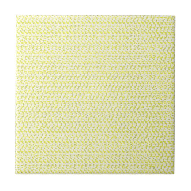 Creamy Yellow Weave Mesh Look Tile (Front)