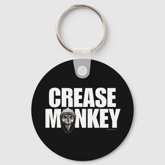 Crease Monkey (Hockey Goalie) Keychain (Front)