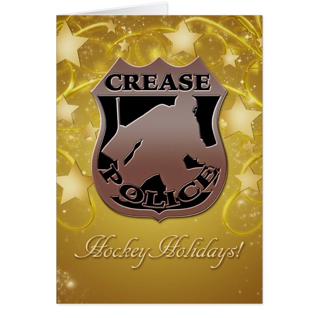 Crease Police Hockey Goalie Holiday Card (Front)