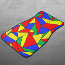 "Creases" Bright Geometric Car Floor Mats