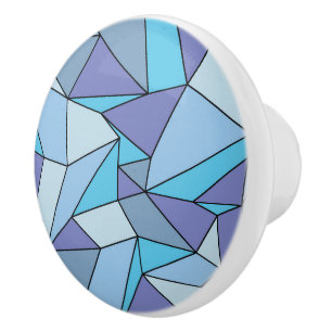 "Creases" Shades of Blue Ceramic Knob