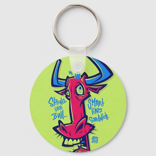 Creasy Bull. Keychain (Front)