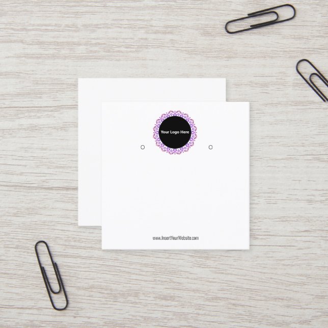Creat Your Custom Logo Earring Display Card  (Front/Back In Situ)