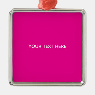 Creat Your Own Megenta Invitation Postcard Metal Ornament