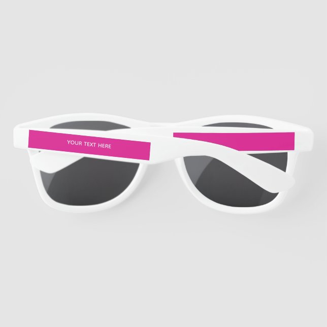 Creat Your Own Megenta Invitation Postcard Sunglasses (Back)
