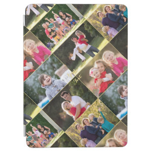 Create 6 Photo Collage Family Kids Monogrammed iPad Air Cover