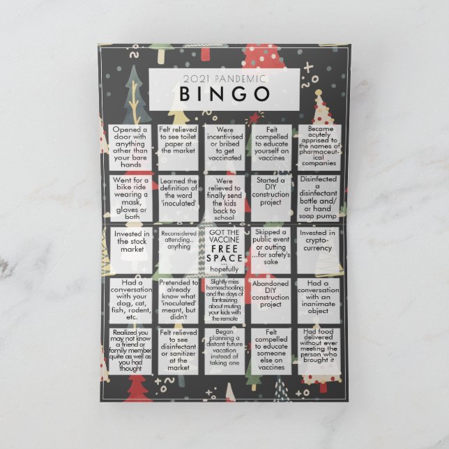 Create A 2021 Funny Pandemic Bingo Photo Christmas Holiday Card (Inside)