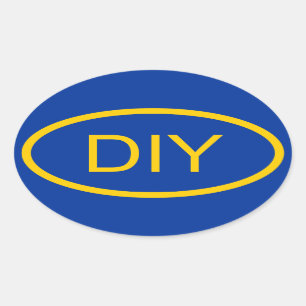 Create a Blue and Gold Euro Style Oval Sticker