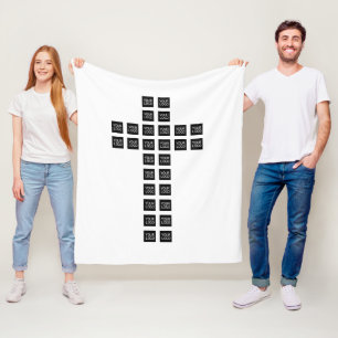 Create a Cross Pattern with any Logo or Image Fleece Blanket
