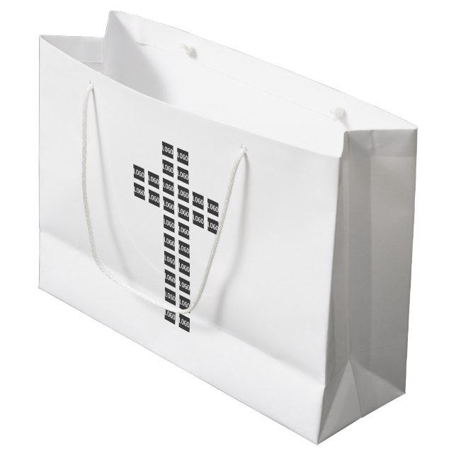 Create a Cross Pattern with any Logo or Image Large Gift Bag (Front Angled)