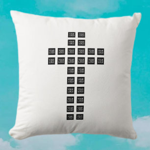Create a Cross Pattern with any Logo or Image Throw Pillow