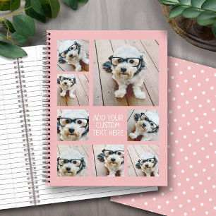 Create a Custom 8 Photo Collage - can edit colour Notebook