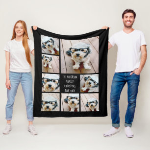 Create a Custom 8 Photo Collage CAN PICK COLOR Fleece Blanket