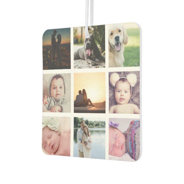Create a Custom 9 Photo Collage Personalized Air Freshener (Left)