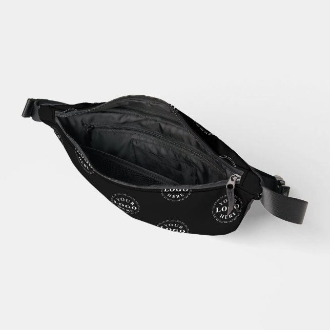 Create a Custom Black Fanny Pack with Logo Patter (Open)