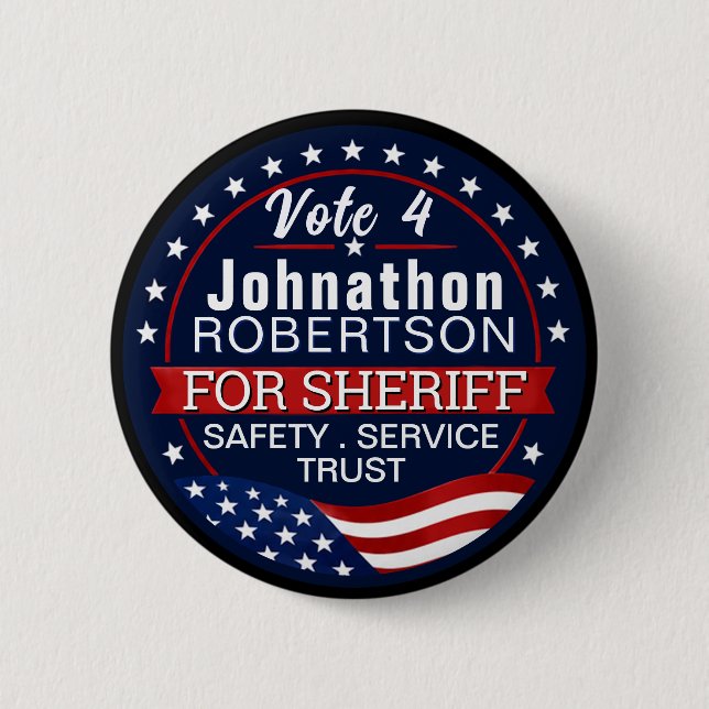 Create a Custom ELection Sheriff 2 Inch Round Button (Front)