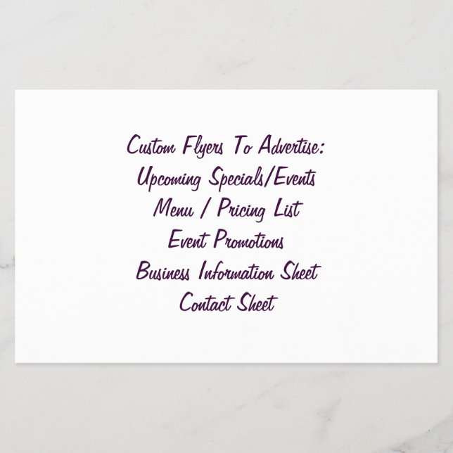 Create A Custom Flyer or Brochure Sheet (Front)