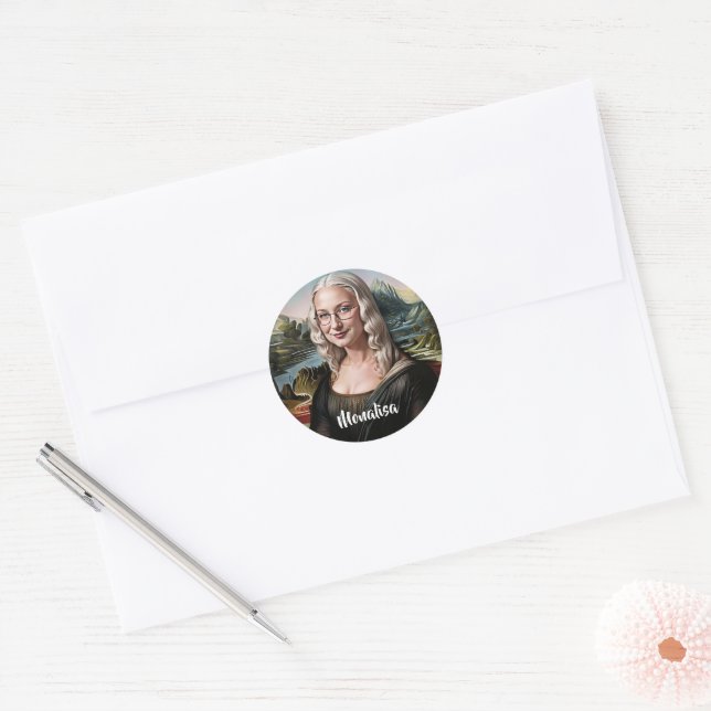 Create A Custom Funny Face  Classic Round Sticker (Envelope)