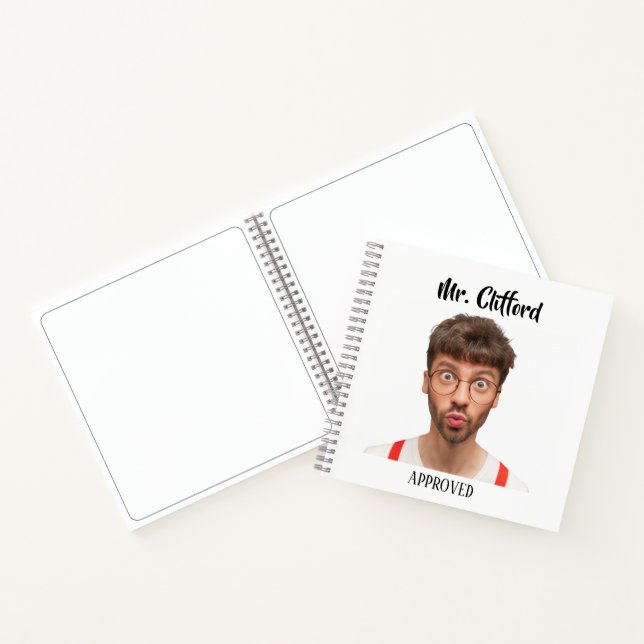 Create A Custom Funny Face Teacher Approval Rubber Notebook (Inside)