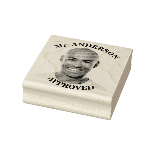 Create A Custom Funny Face Teacher Approval Rubber Rubber Stamp (Stamp)