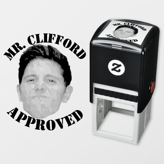 Create A Custom Funny Face Teacher Approval Rubber Self-inking Stamp (Creator Uploaded)