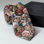 Create a Custom Photo Collage with 12 Photos Tie<br><div class="desc">For best results, crop photos into squares before uploading. Use your favourite photo or pictures to make a fun keepsake to share with friends. This includes a combination of your 12 favourite pictures. Other combinations are available in our store. Funky hexagon pattern makes it a fun way to display pictures....</div>