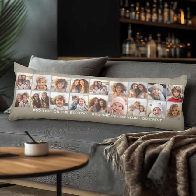 Create a Custom Photo Collage with 18 Photos Body Pillow (Body Pillow with Photo Collage)