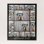 Create a Custom Photo Collage with 20 Photos Jigsaw Puzzle<br><div class="desc">Use up to 18 square and 2 landscape/horizontal photos to create a unique and personal gift. For best results, crop your photos into squares before uploading. This trendy layout with a place for extra text or a monogram includes clean lines and a modern grid. If you need to adjust the...</div>