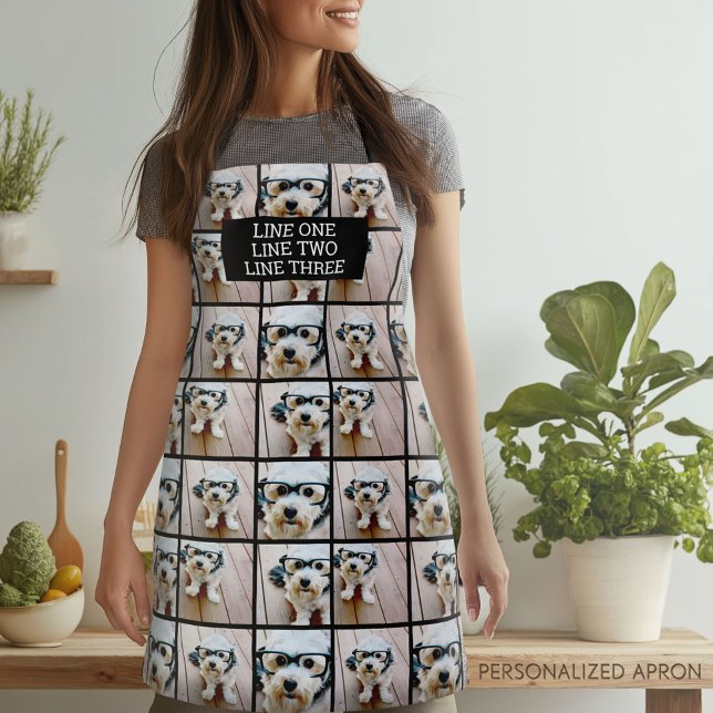 Create a Custom Photo Collage with 4 Photos Apron (Personalized Apron)