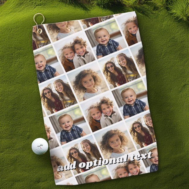 Create a Custom Photo Collage with 4 Photos Golf Towel (Custom Golf Towel)
