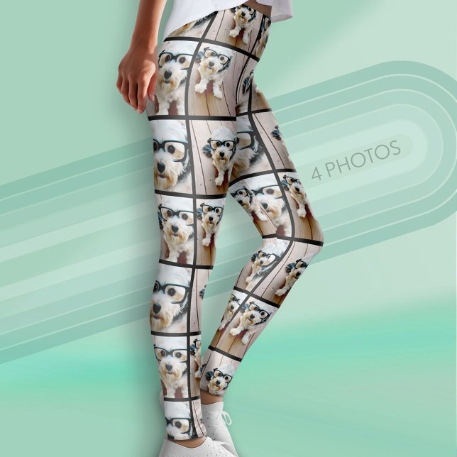 Create a Custom Photo Collage with 4 Photos Leggings (Custom Leggings with 4 Photos)