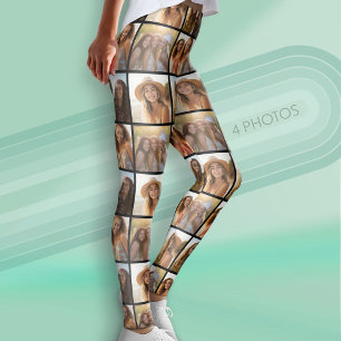Create a Custom Photo Collage with 4 Photos Leggings