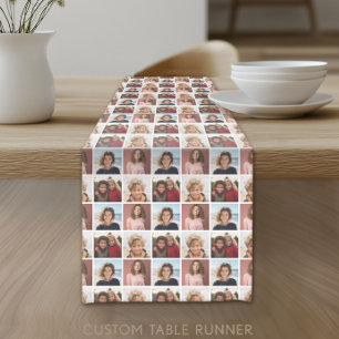 Create a Custom Photo Collage with 4 Photos Short Table Runner