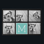 Create a Custom Photo Collage with 5 Photos Faux Canvas Print<br><div class="desc">You can use square or selfie photos for this design. Use five square photos to create a unique and personal gift. Or you can keep the hipster puppy and make a trendy keepsake. If you need to adjust the pictures,  click on the customize tool to make changes.</div>