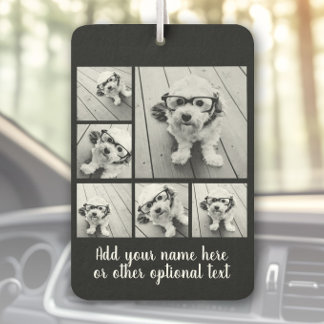 Create a Custom Photo Collage with 6 Photos black Air Freshener