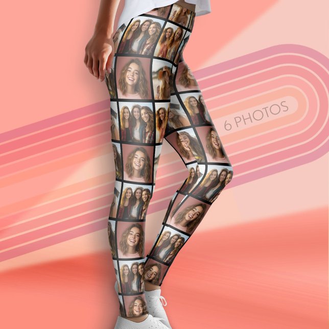 Create a Custom Photo Collage with 6 Photos Leggings (Custom Leggings with 6 Photos)