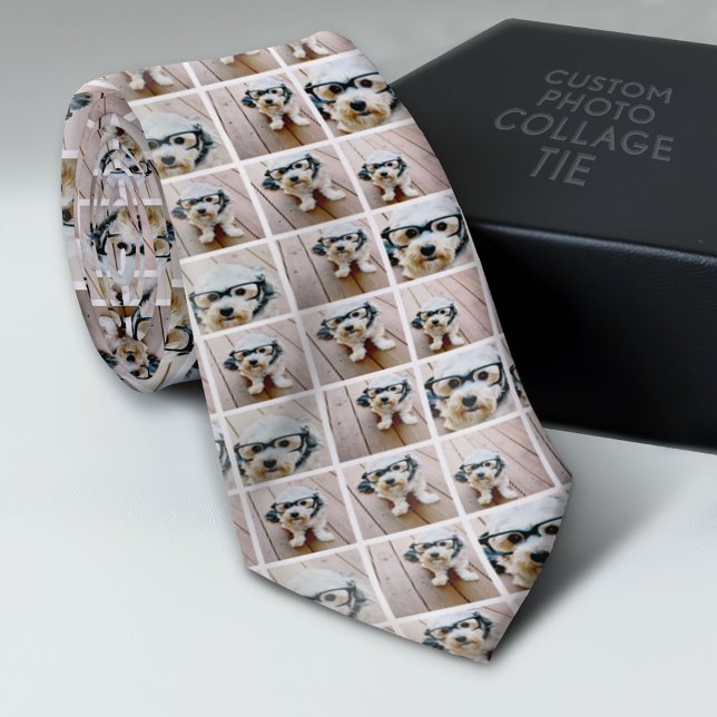 Create a Custom Photo Collage with 6 Photos White Tie (Custom Photo Collage Tie - Create Your Own Look)