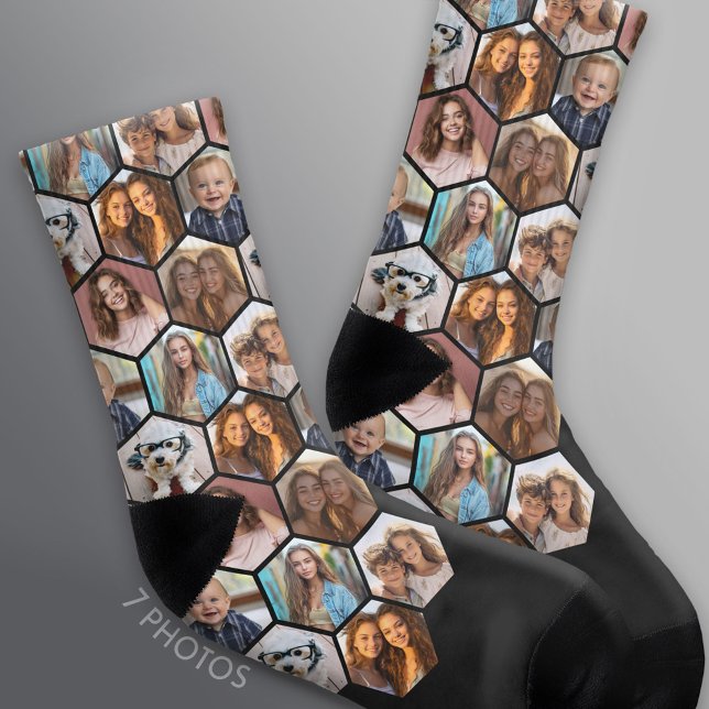 Create a Custom Photo Collage with 7 Photos Socks (Custom Socks with a Photo Collage)