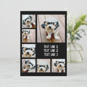 Create a Custom Photo Collage with 7 Photos - Text Card