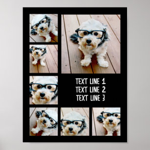 Create a Custom Photo Collage with 7 Photos - Text Poster