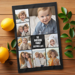 Create a Custom Photo Collage with 8 Photos Kitchen Towel
