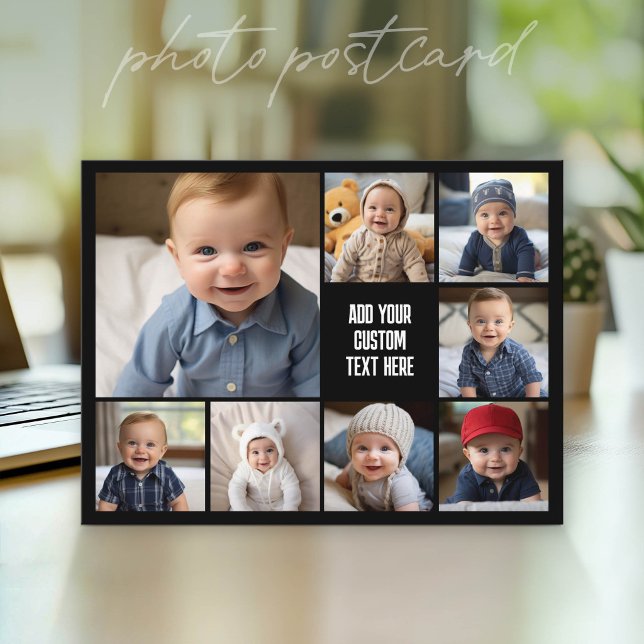 Create a Custom Photo Collage with 8 Photos Postcard (Photo Postcard - Customize with your favorite photos)
