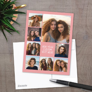Create a Custom Photo Collage with 8 Photos Postcard