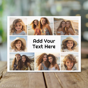 Create a Custom Photo Collage with 8 Photos Postcard