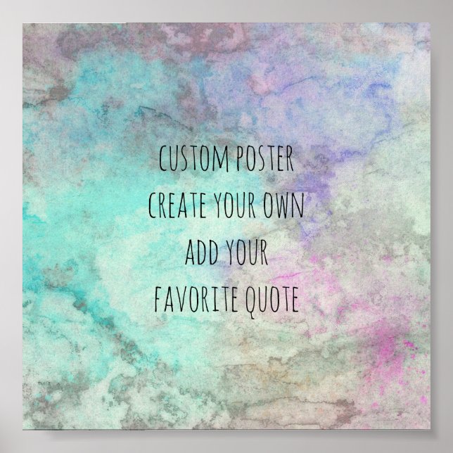 create a custom quote watercolor style wall art (Front)