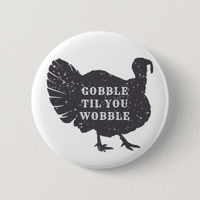 Create A Custom Text Turkey Thanksgiving 2 Inch Round Button (Front)