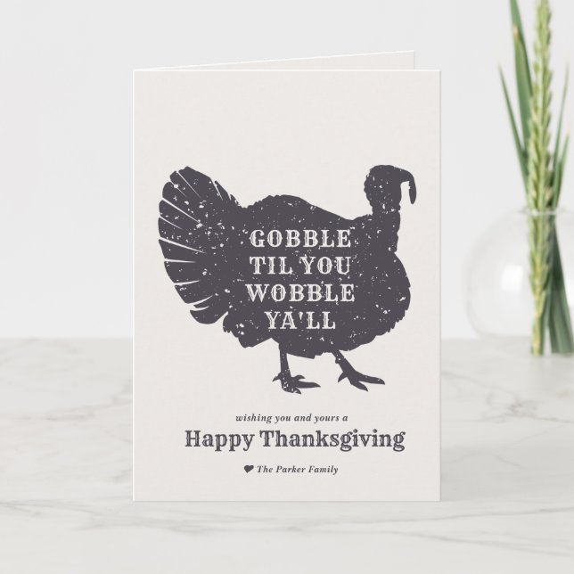 Create A Custom Text Turkey Thanksgiving Card (Front)