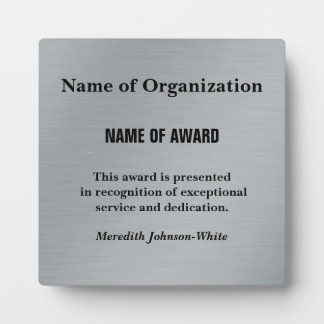 Create a Custom Volunteer Service Award (Silver) Plaque